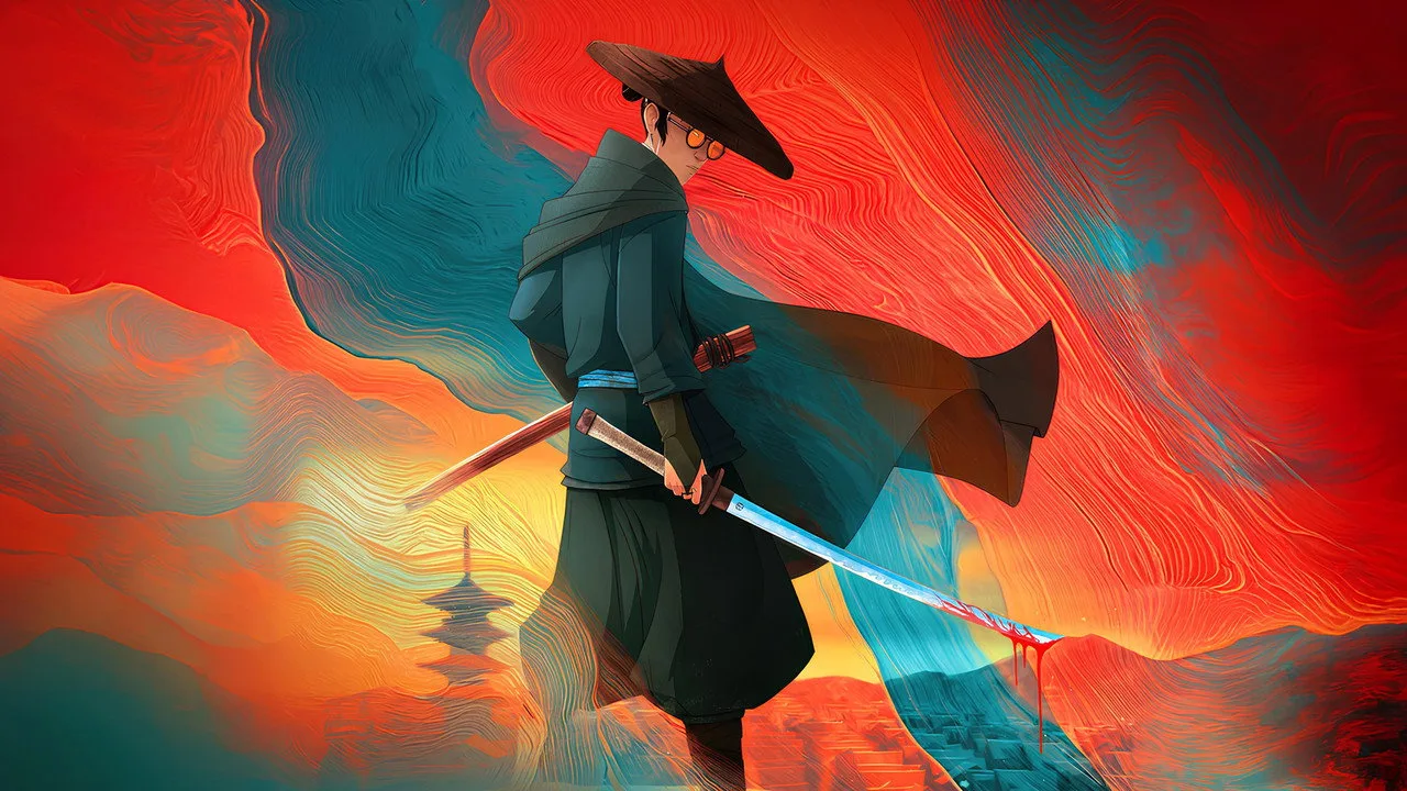Blue Eye Samurai key art on Netflix