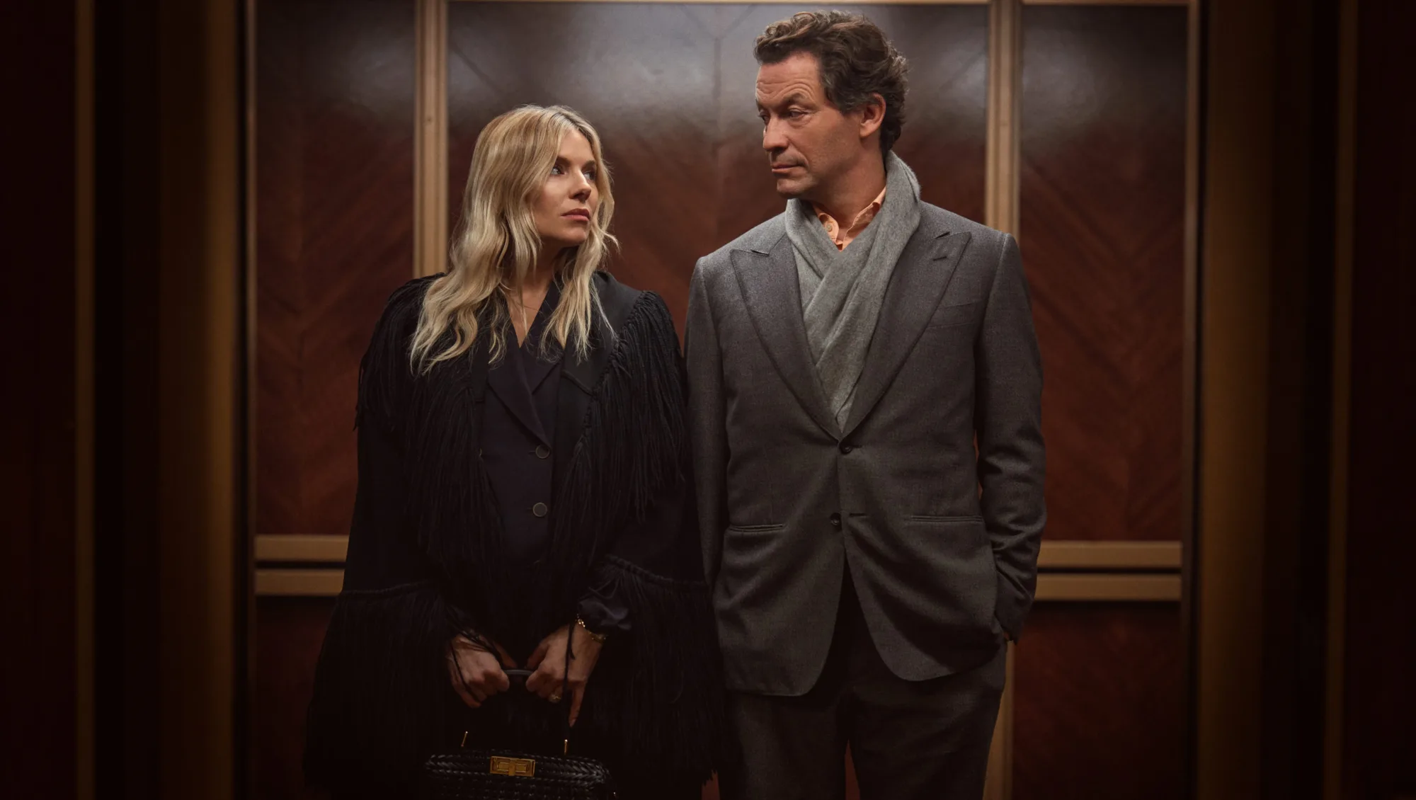 Sienna Miller and Dominic West in the HBO legal drama War